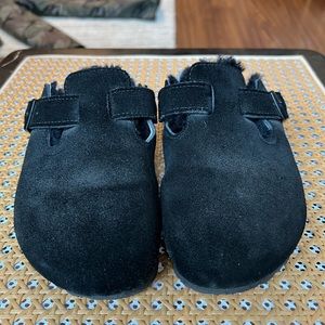 Birkenstock shearling boston clog